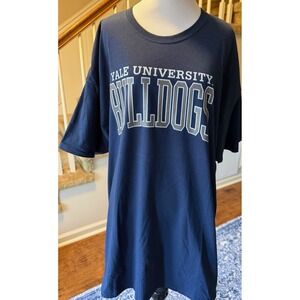 Yale University Bulldogs Navy Blue Graphic T Shirt Mens 2XL Cotton